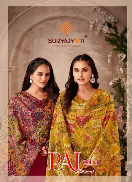 Pal Vol 3 By Suryajyoti Embroidery Printed Jaam Satin Dress Material Wholesale Shop In Surat
